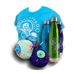 Image of shirt, waterbottles, and cloth breasts